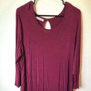 Maurices 2x 3/4 Burgundy Blouse